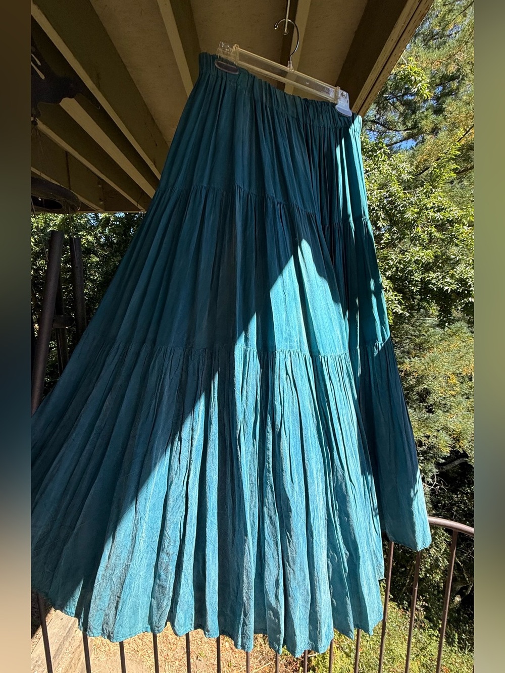 Teal Tiered Maxi Skirt - Lightweight Flowy Women’s Skirt